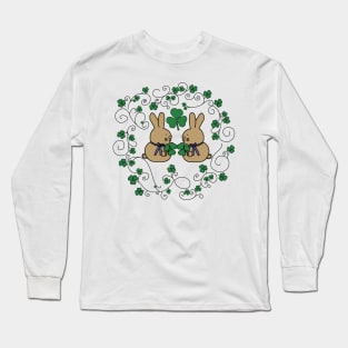 Irish Hare Shamrock St Patricks Day Long Sleeve T-Shirt